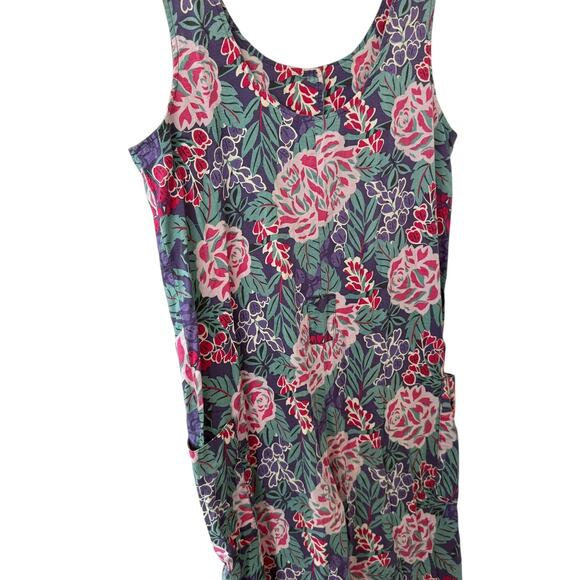 Laura Ashley Floral Sleeveless Jumpsuit Button Front Scoop Neck Size 10 - Picture 8 of 12
